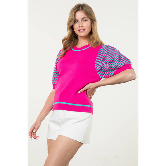 Knitted Puff Sleeve Top