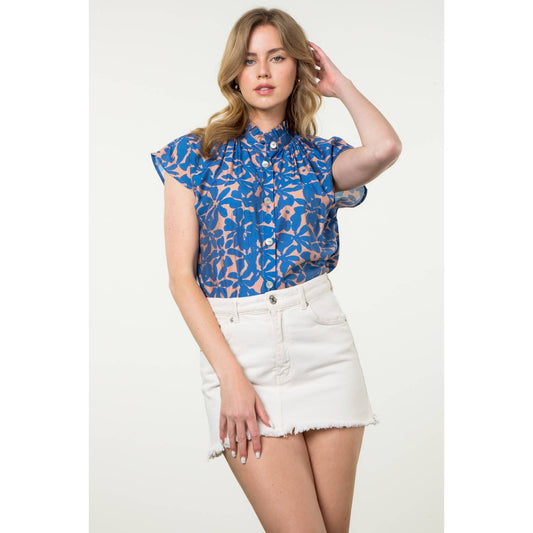 Button Up Print Top