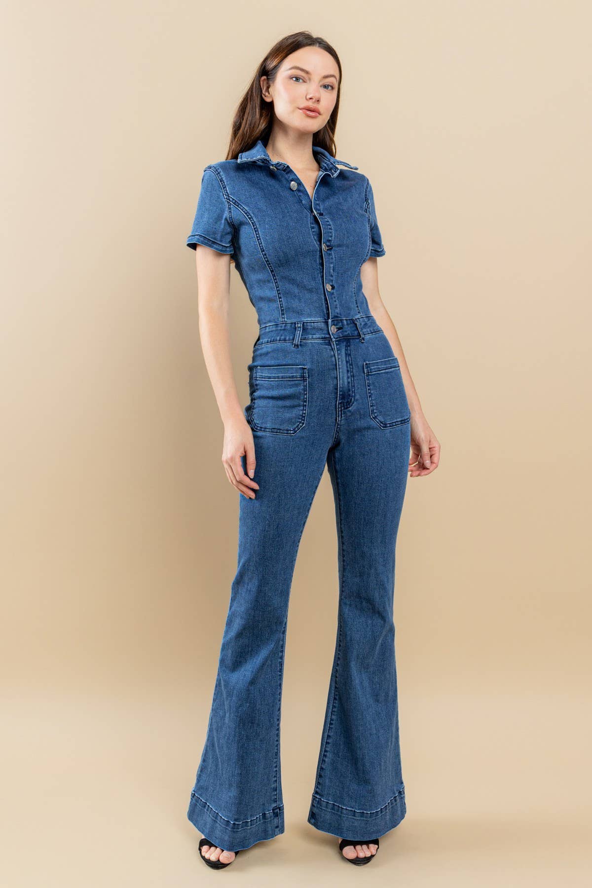 Bootcut Denim Jumpsuit